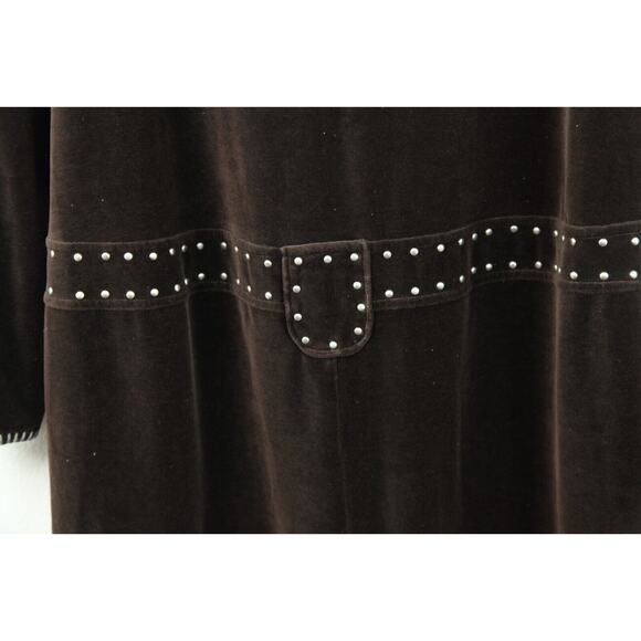Vintage Y2K Brown Velour FUBU Jumpsuit One piece Plus Size 3X Bodycon Hip Hop - Picture 7 of 14